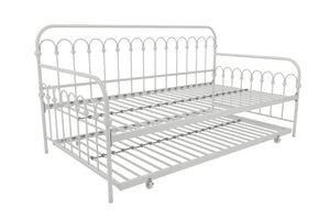 Novogratz Bright Pop Metal Daybed with Trundle - White - Twin