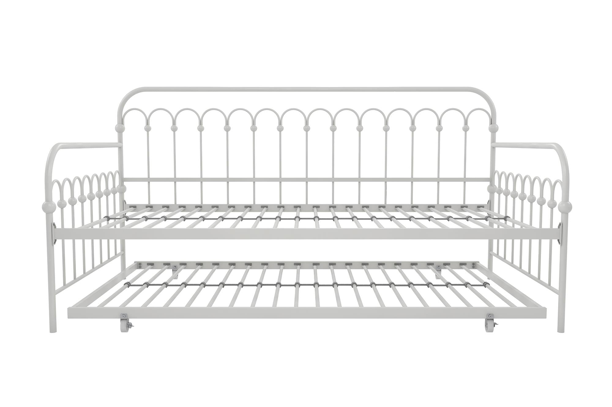 Novogratz Bright Pop Metal Daybed with Trundle - White - Twin