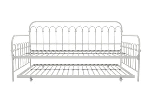 Novogratz Bright Pop Metal Daybed with Trundle - White - Twin