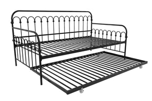 Novogratz Bright Pop Metal Daybed with Trundle - Black - Twin