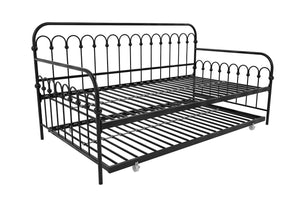 Novogratz Bright Pop Metal Daybed with Trundle - Black - Twin