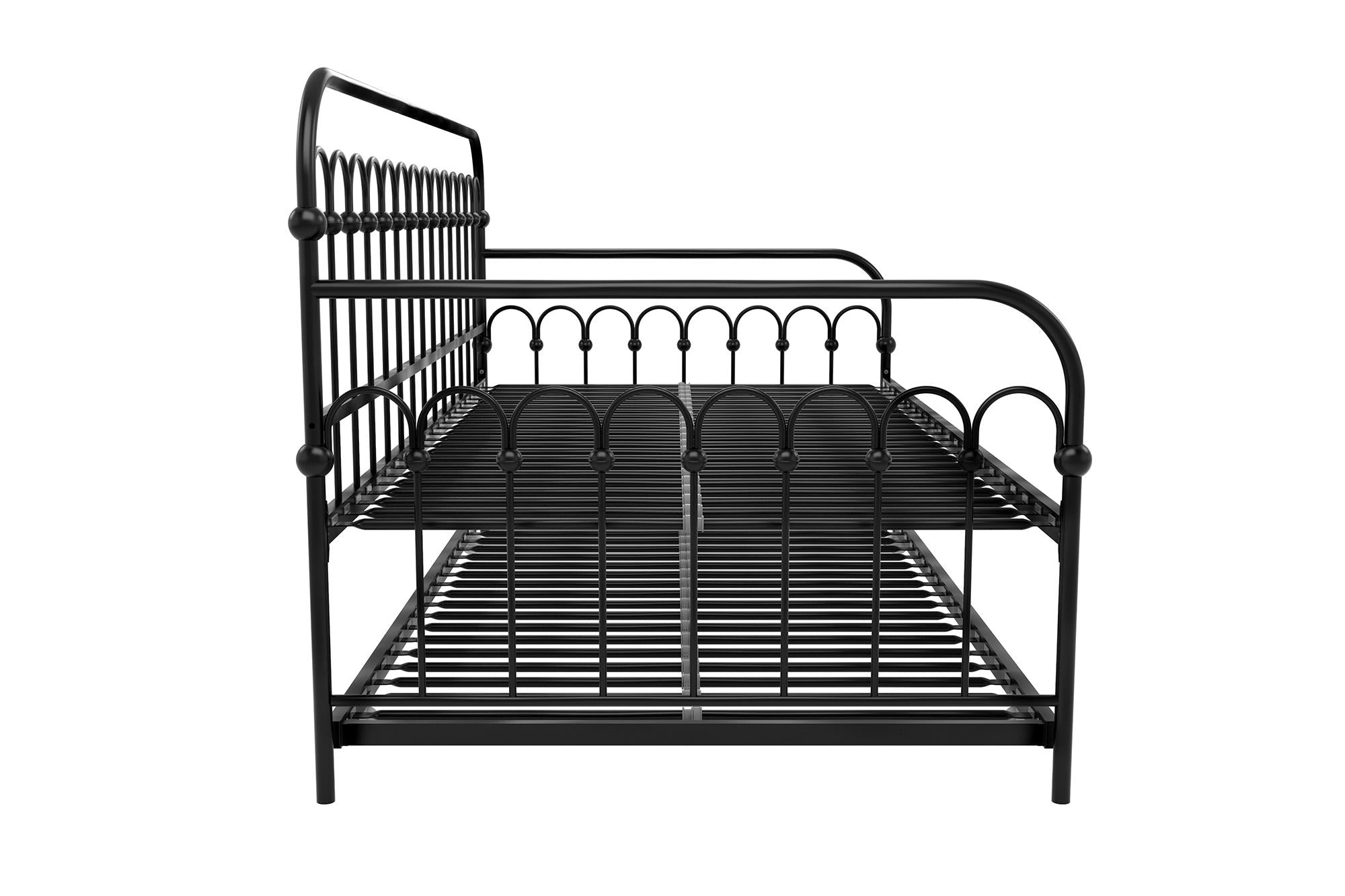 Novogratz Bright Pop Metal Daybed with Trundle - Black - Twin