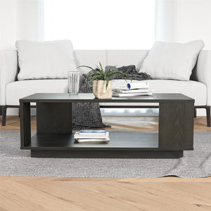 Knowle Contemporary Rectangle Coffee Table, Black Oak - Black Oak