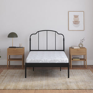 RealRooms Slumber Space 5-Inch Polyester Filled Mattress with Jacquard Cover, Twin, White - White - Twin