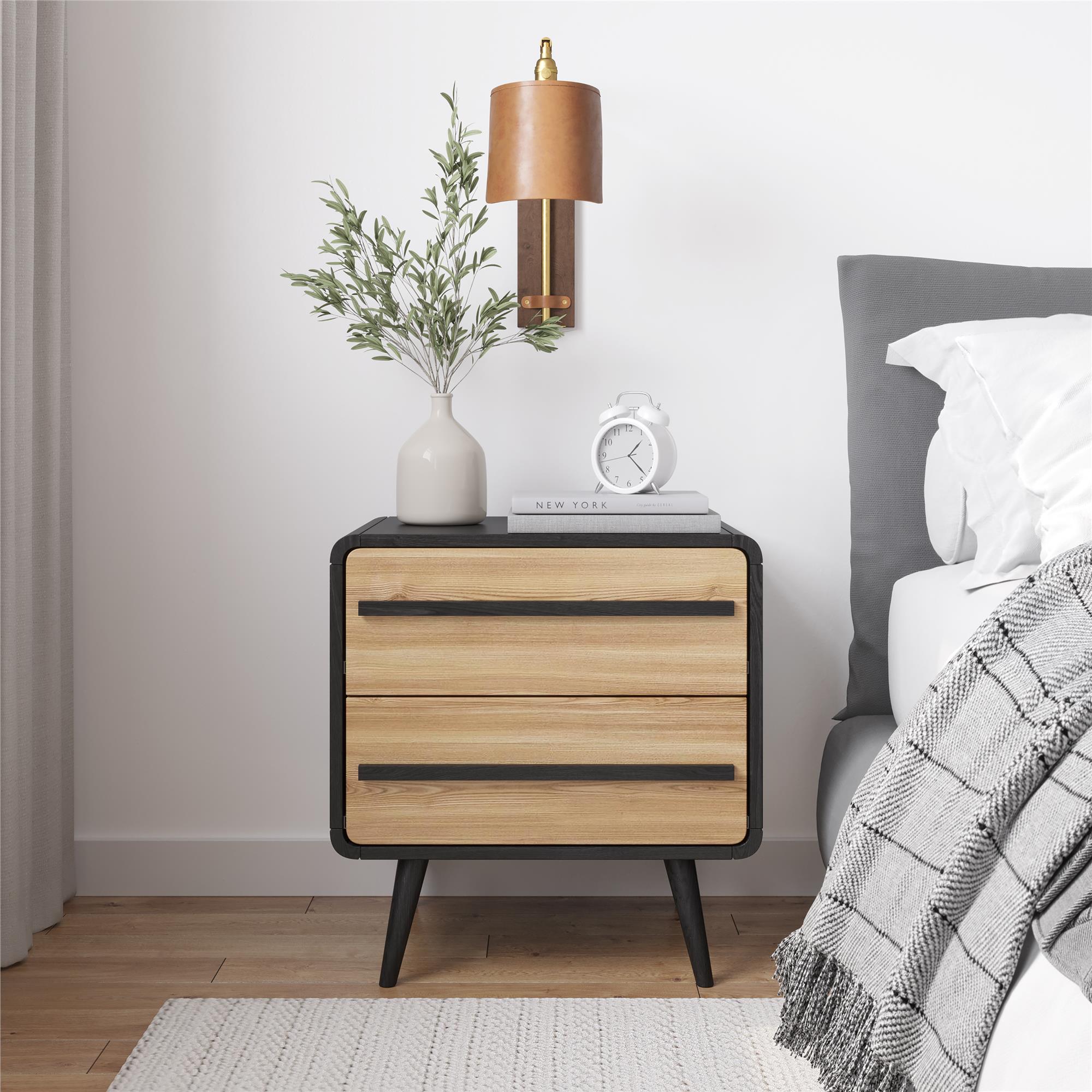 Ren Home Tilaa 2 Door Nightstand - Black