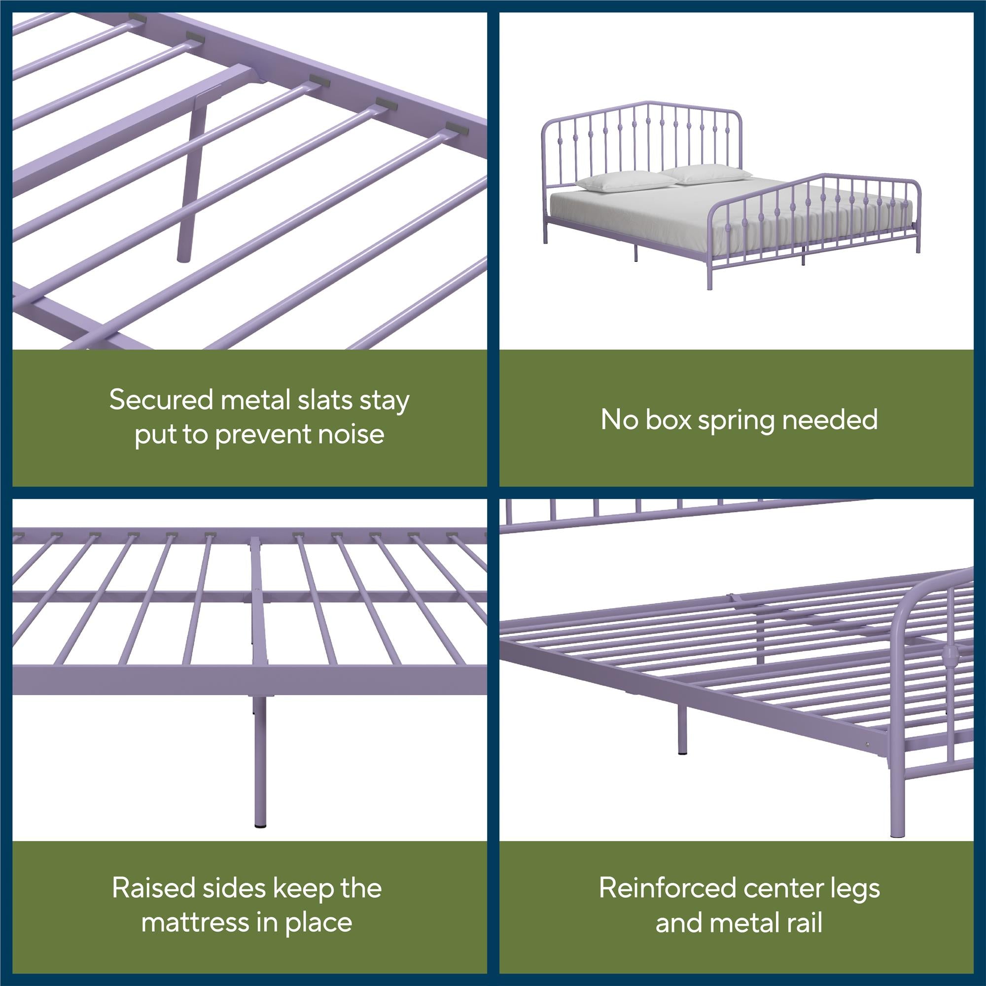 Novogratz Bushwick Metal Bed - Lavender - King