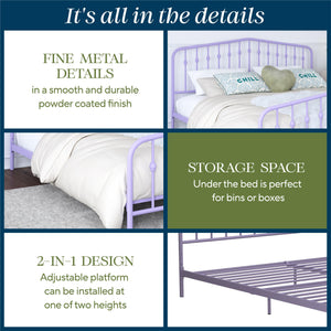 Novogratz Bushwick Metal Bed - Lavender - King