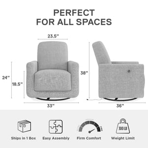 DHP Step Swivel Accent Chair with USB - Light Gray