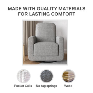 DHP Step Swivel Accent Chair with USB - Light Gray
