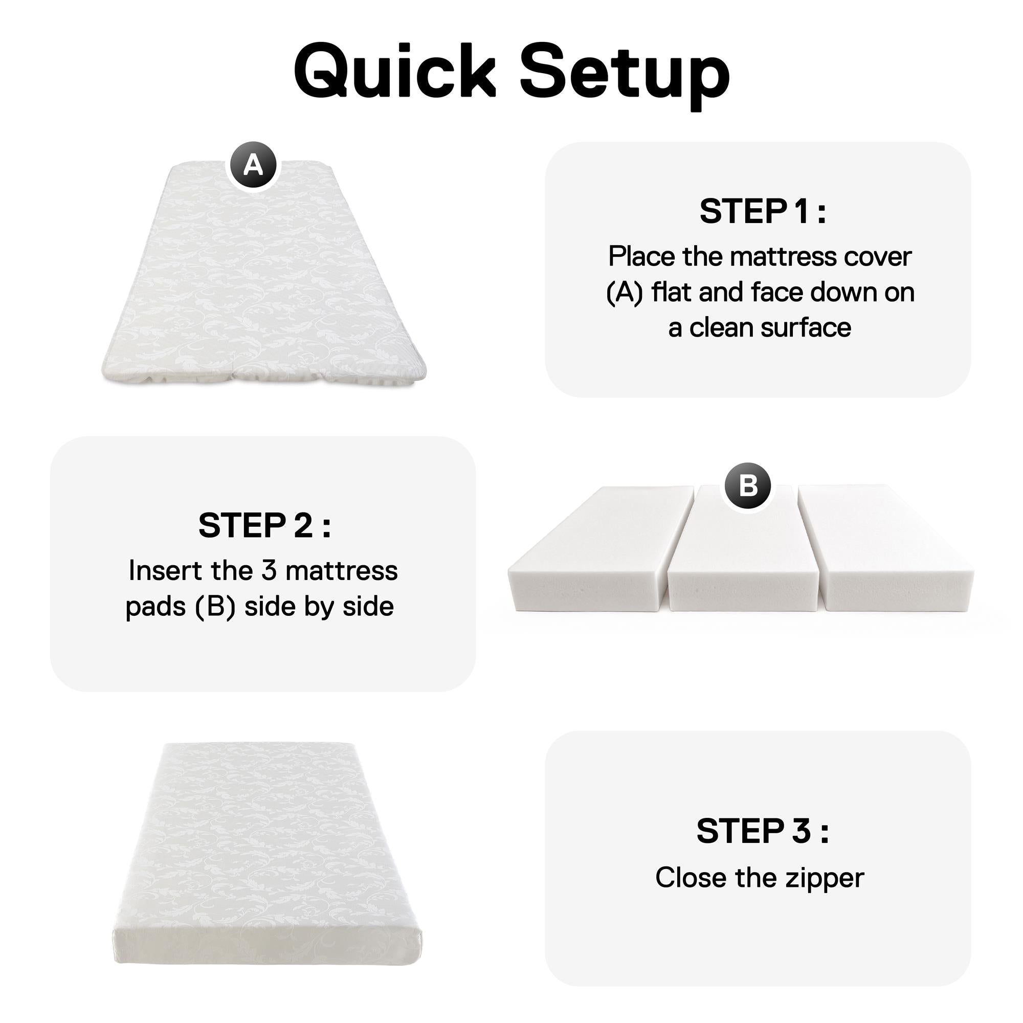 RealRooms 5" Twin Mattress - White - Twin