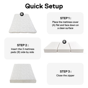 RealRooms 5" Twin Mattress - White - Twin