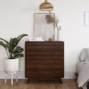 Ren Home Leva 4 Drawer Dresser - Walnut