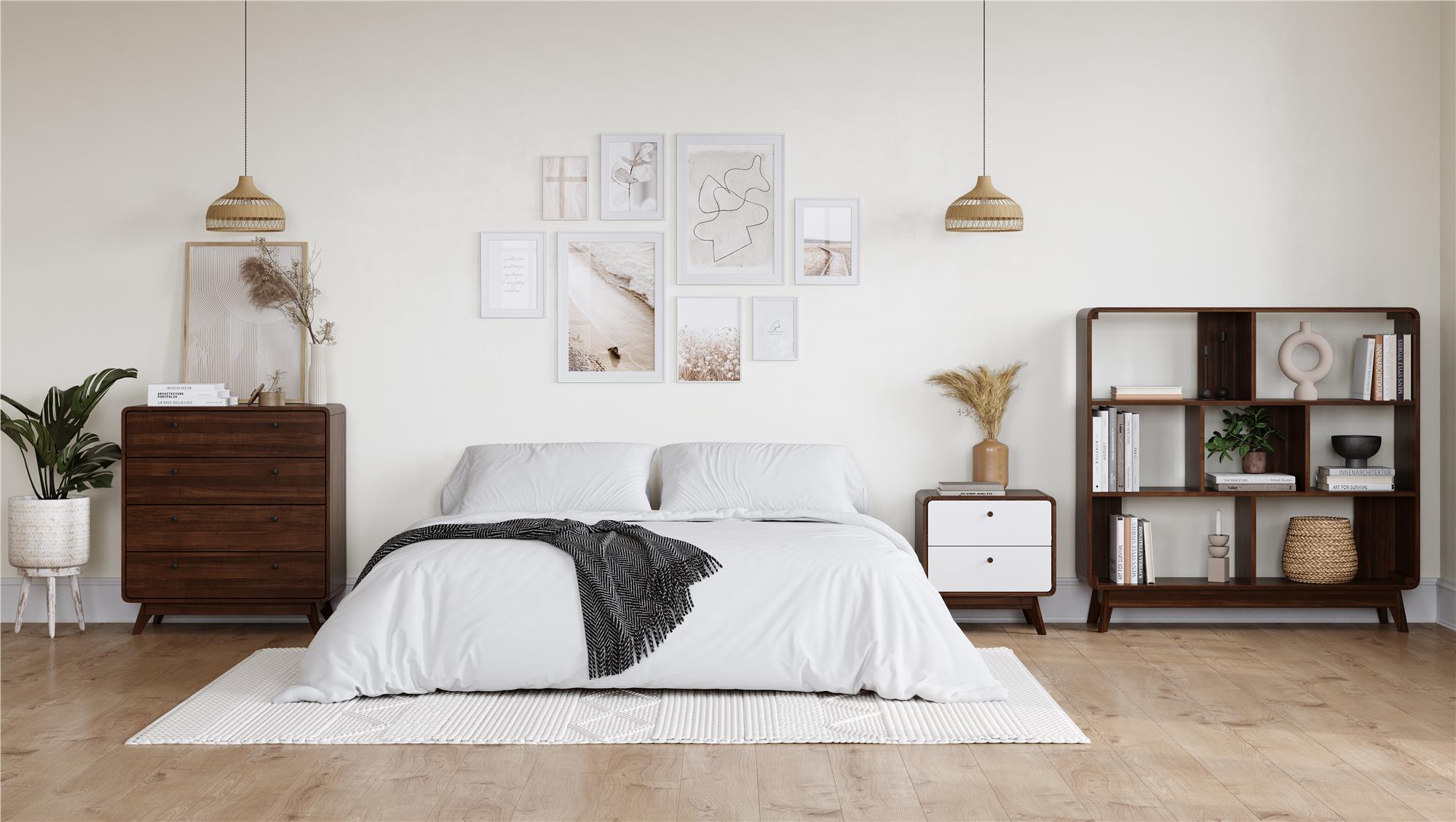 Ren Home Leva 4 Drawer Dresser - Walnut