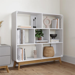 Ren Home Leva Double Bookcase - White