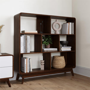 Ren Home Leva Double Bookcase - Walnut