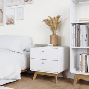 Ren Home Leva 2 Drawer Nightstand - White