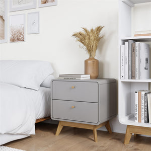 Ren Home Leva 2 Drawer Nightstand - Gray