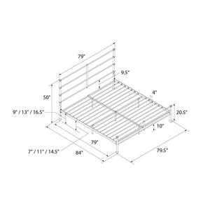 Mr. Kate MacKenzie Adaptable Metal Platform Bed - Black - King