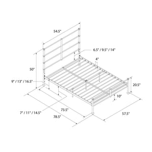 Mr. Kate MacKenzie Adaptable Metal Platform Bed - Black - Full