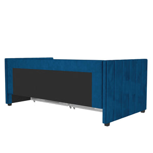Novogratz Arliss Modern Tuxedo Daybed with Storage - Indigo Blue - Twin