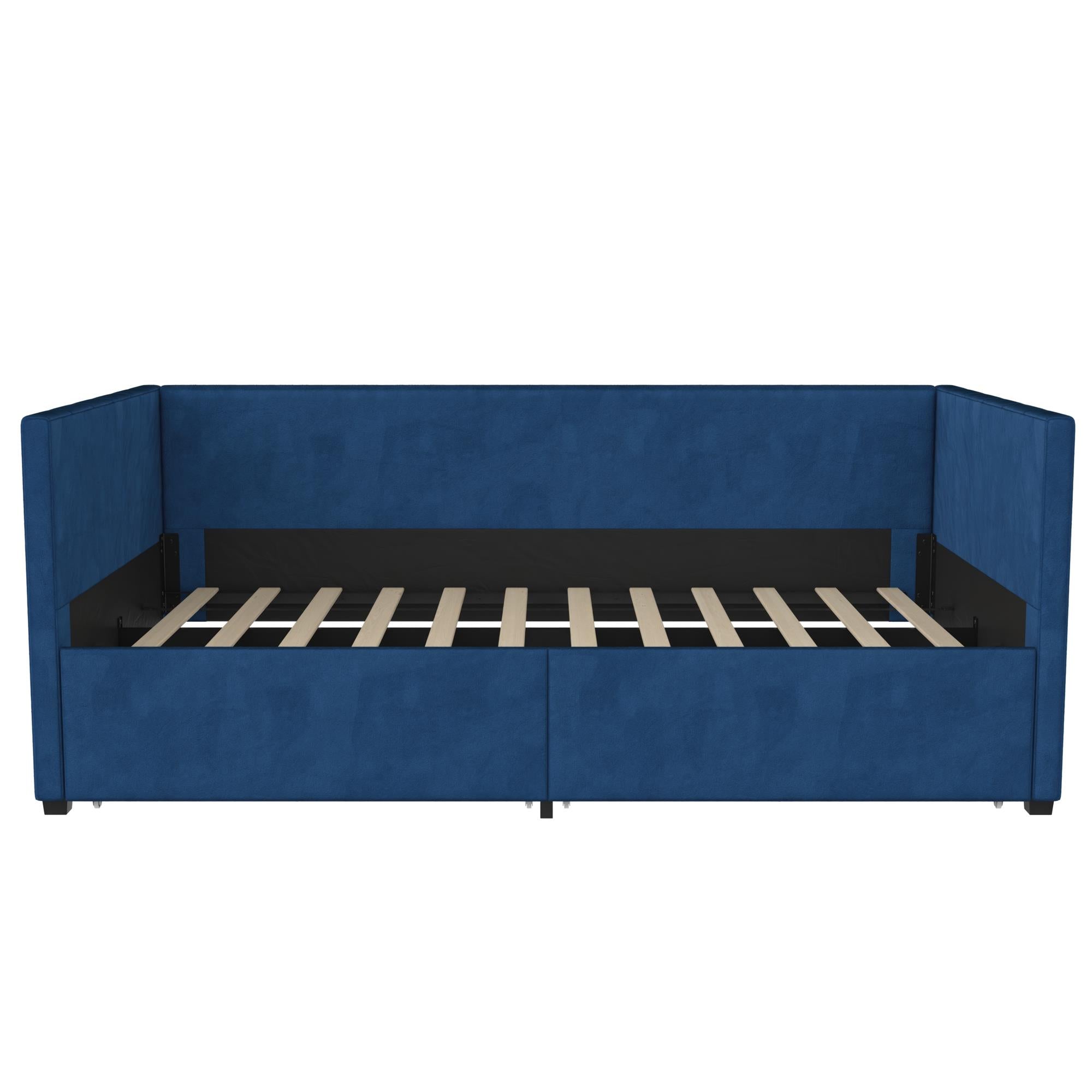 Novogratz Arliss Modern Tuxedo Daybed with Storage - Indigo Blue - Twin