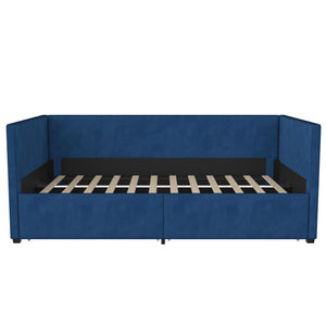 Novogratz Arliss Modern Tuxedo Daybed with Storage - Indigo Blue - Twin