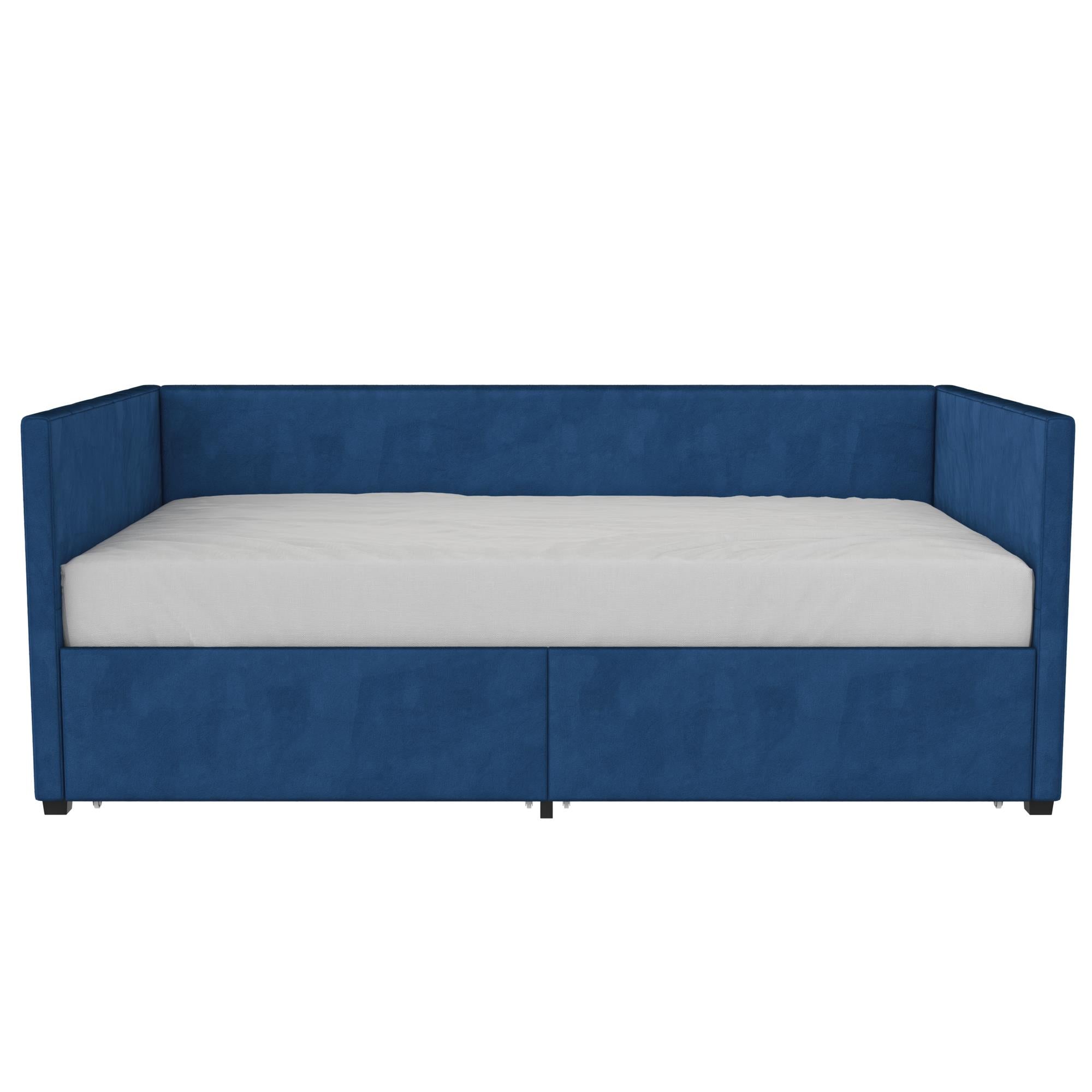 Novogratz Arliss Modern Tuxedo Daybed with Storage - Indigo Blue - Twin
