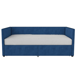 Novogratz Arliss Modern Tuxedo Daybed with Storage - Indigo Blue - Twin