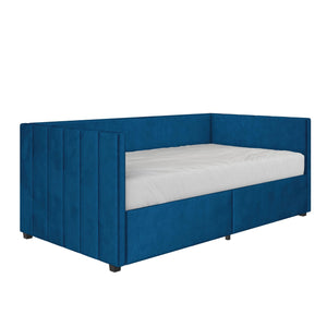 Novogratz Arliss Modern Tuxedo Daybed with Storage - Indigo Blue - Twin