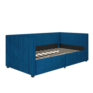 Novogratz Arliss Modern Tuxedo Daybed with Storage - Indigo Blue - Twin