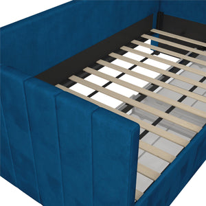 Novogratz Arliss Modern Tuxedo Daybed with Storage - Indigo Blue - Twin