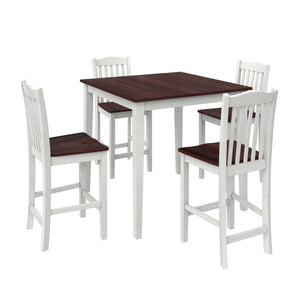 DHP Shiloh 5-Piece Counter Height Dining Set - Rustic Brown