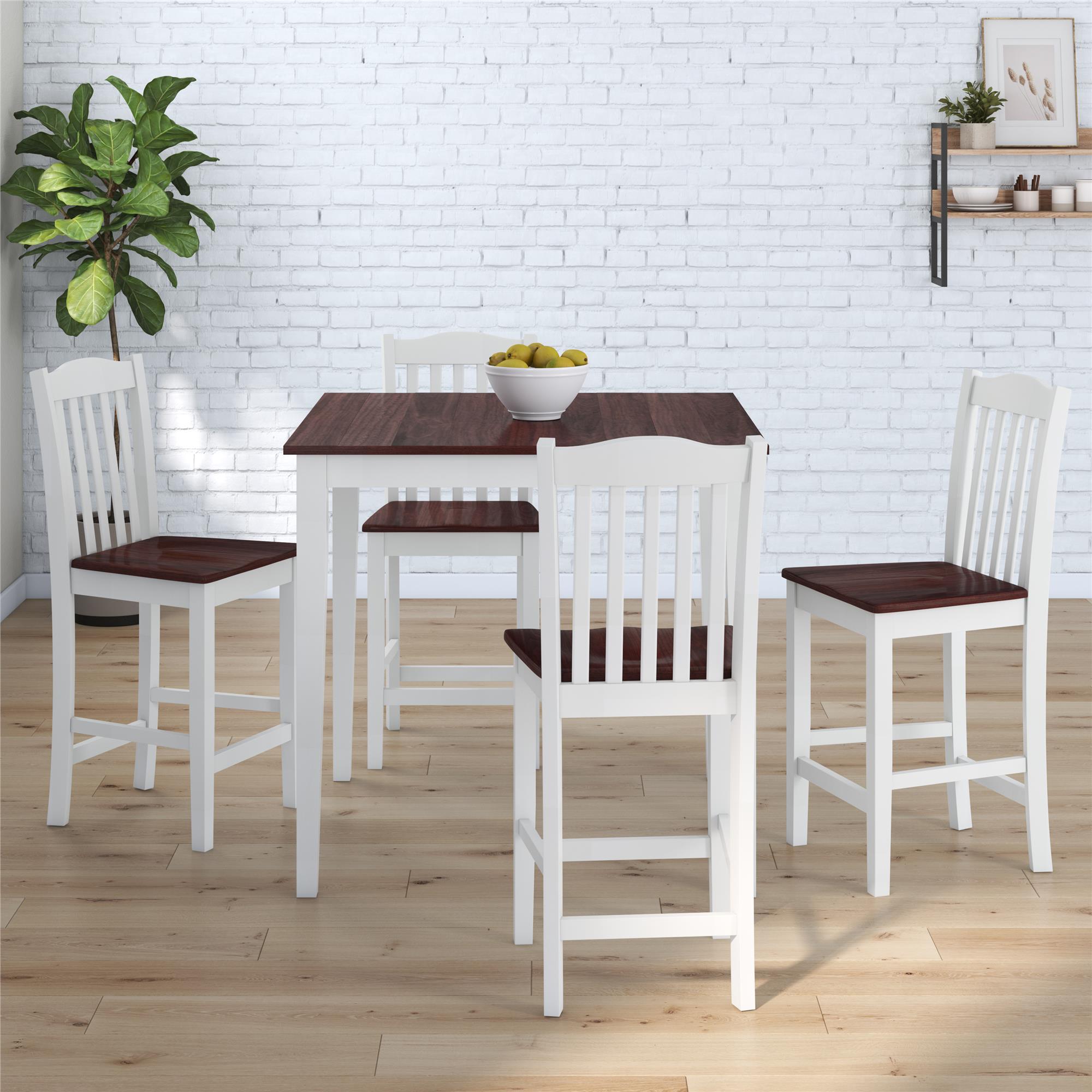 DHP Shiloh 5-Piece Counter Height Dining Set - Rustic Brown