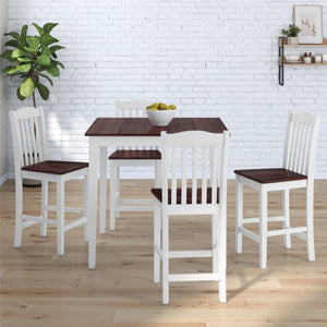 DHP Shiloh 5-Piece Counter Height Dining Set - Rustic Brown