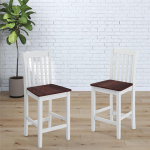 DHP Shiloh Counter Height Stools, Set of 2 - Rustic Brown - Set of 2