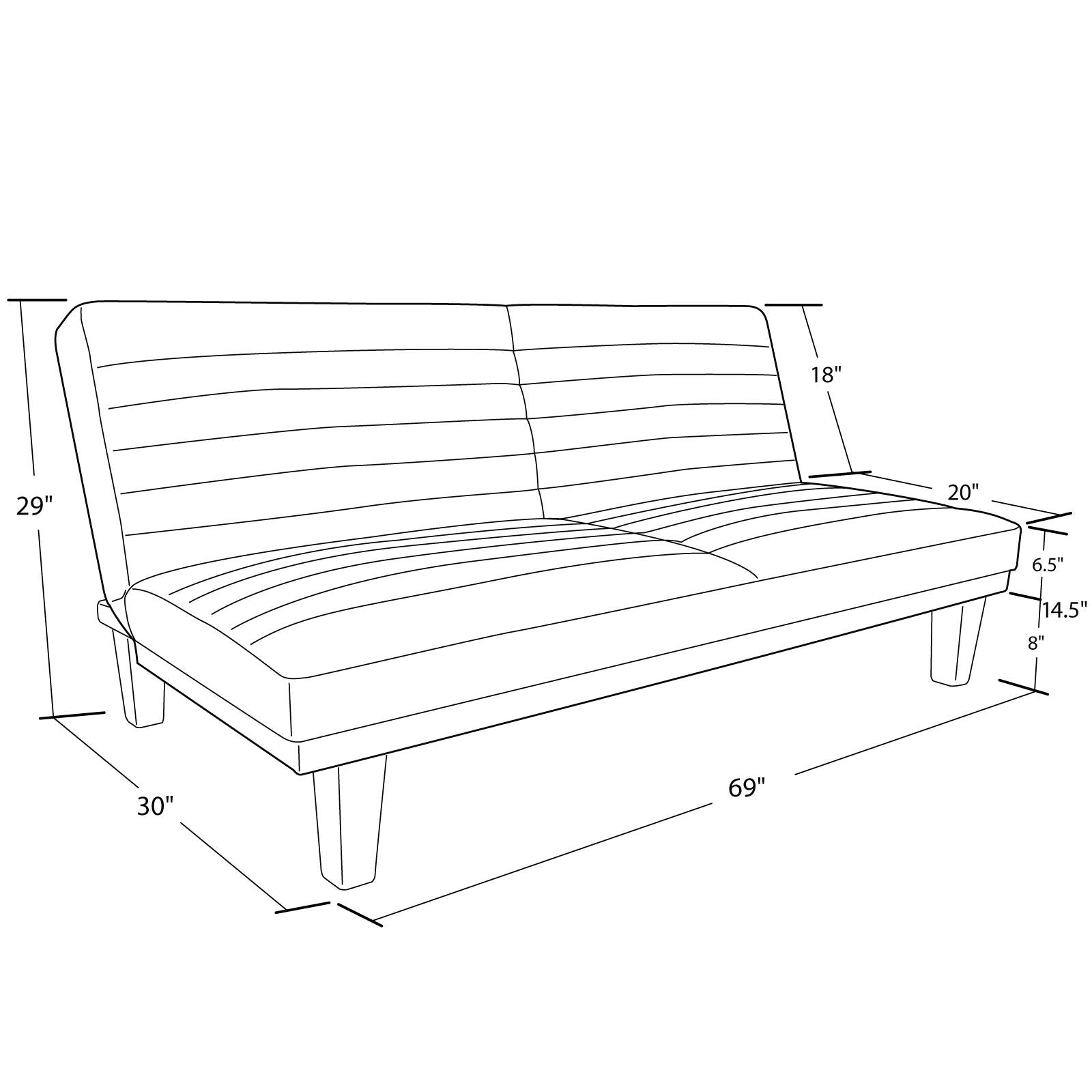 DHP Dillon Futon Sofa Bed - Tan