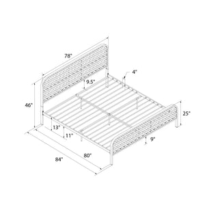 Mr. Kate Roxanne Metal and Cane Bed - Black - King