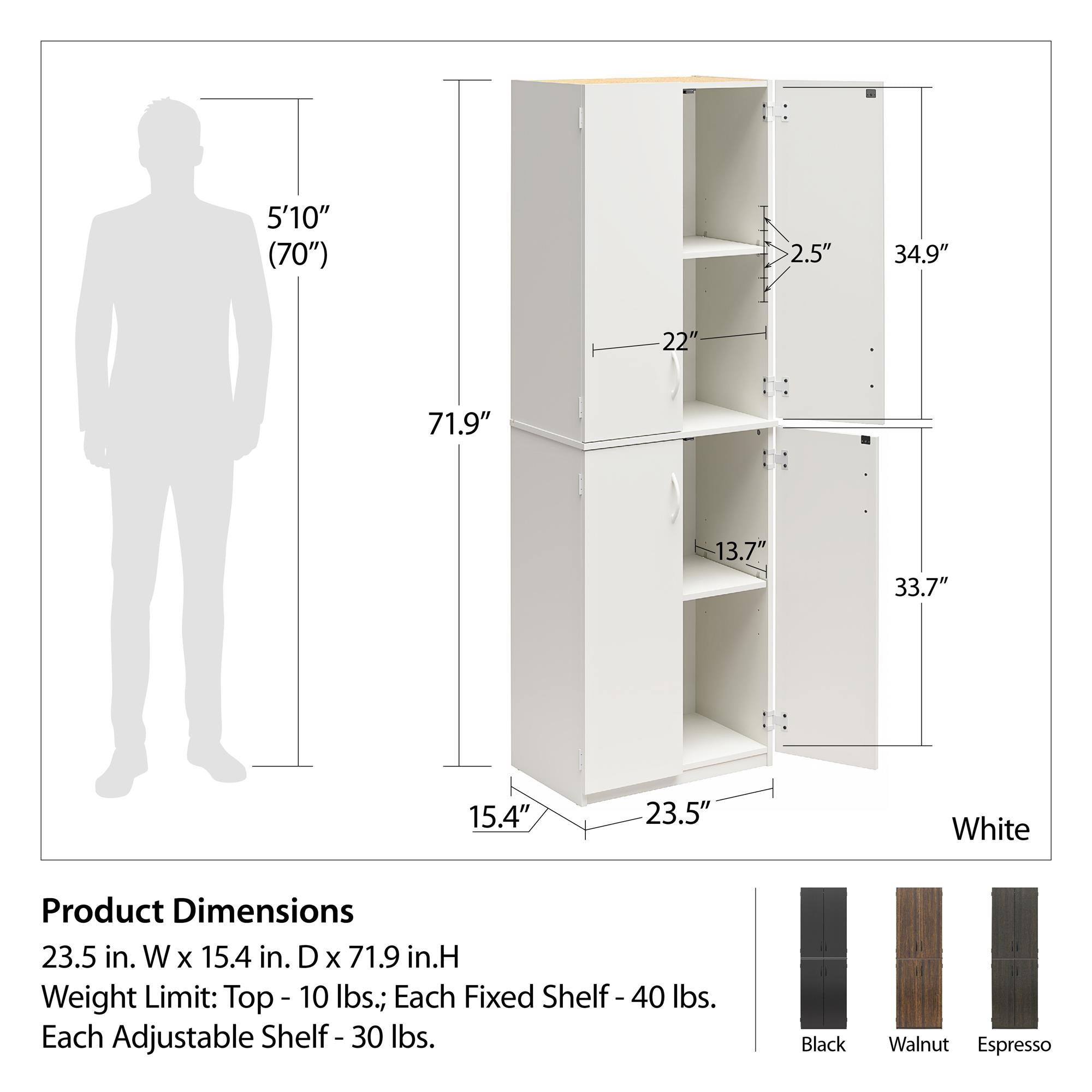 Ameriwood Home Mavis 72" 4 Door Storage Cabinet - Columbia Walnut