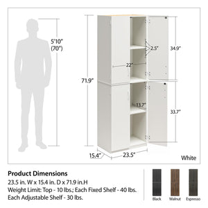 Ameriwood Home Mavis 72" 4 Door Storage Cabinet - Columbia Walnut