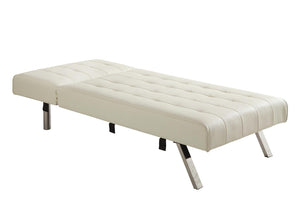 DHP Emily Chaise Lounger Chair - Vanilla Faux Leather