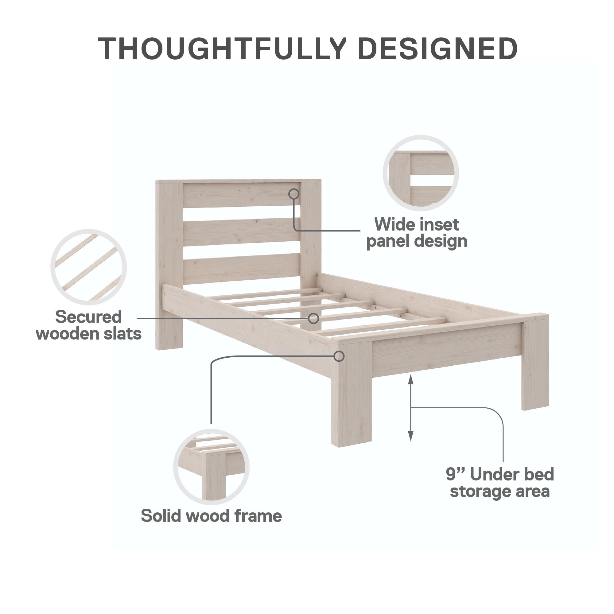 DHP Jaymee Kids' Wood Bed Frame - Sandy Pine - Twin