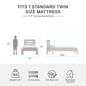 DHP Jaymee Kids' Wood Bed Frame - Sandy Pine - Twin