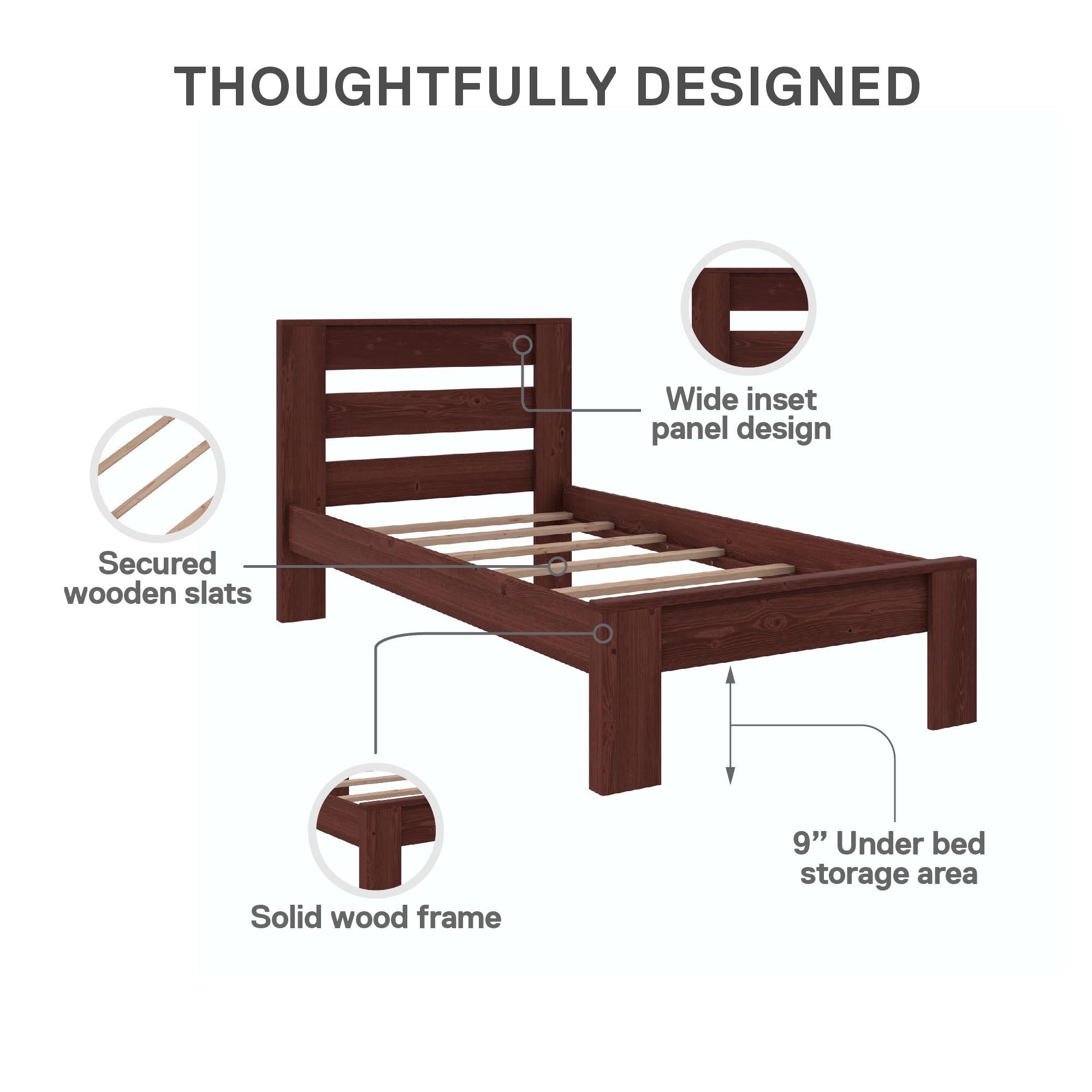 DHP Jaymee Kids' Wood Bed Frame - Deep Walnut - Twin