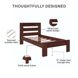 DHP Jaymee Kids' Wood Bed Frame - Deep Walnut - Twin