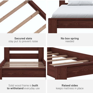 DHP Jaymee Kids' Wood Bed Frame - Deep Walnut - Twin