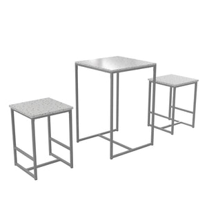 Novogratz Bungalow 3-Piece Dining Set - Gray