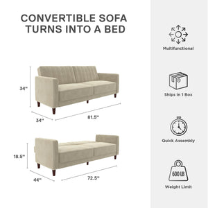 DHP Pin Tufted Futon Sofa Bed - Tan