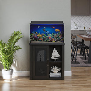 Ollie & Hutch Finnegan 29-36 Gallon Aquarium or Terrarium Stand - Black Oak