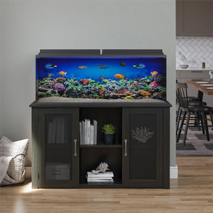 Ollie & Hutch Finnegan 55 Gallon Aquarium or Terrarium Stand - Black Oak - 55 Gallons