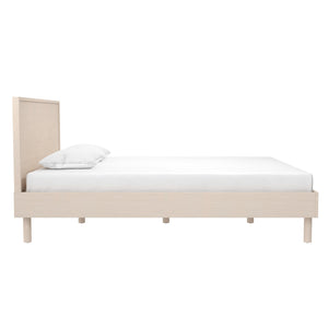 DHP Cologne Wood Bed Frame with Wood Headboard - Light Oak - Queen